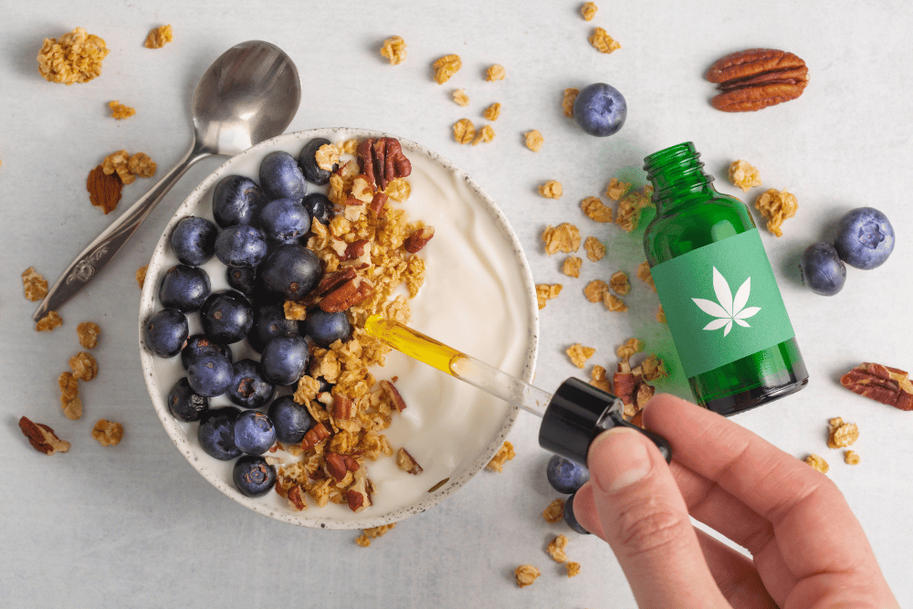 From The Earth oil cannabis edibles added to oats and blueberries