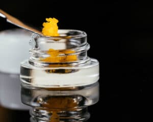 cannabis resin in a glass jar