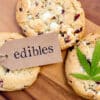 Cannabis cookies with a label marked 'edibles'