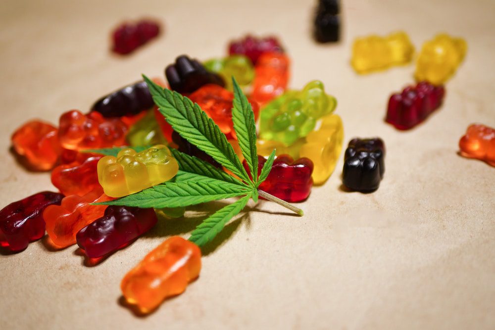 A group of colorful cannabis gummies